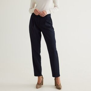 Tapered leg super High-rise pinstripe pants